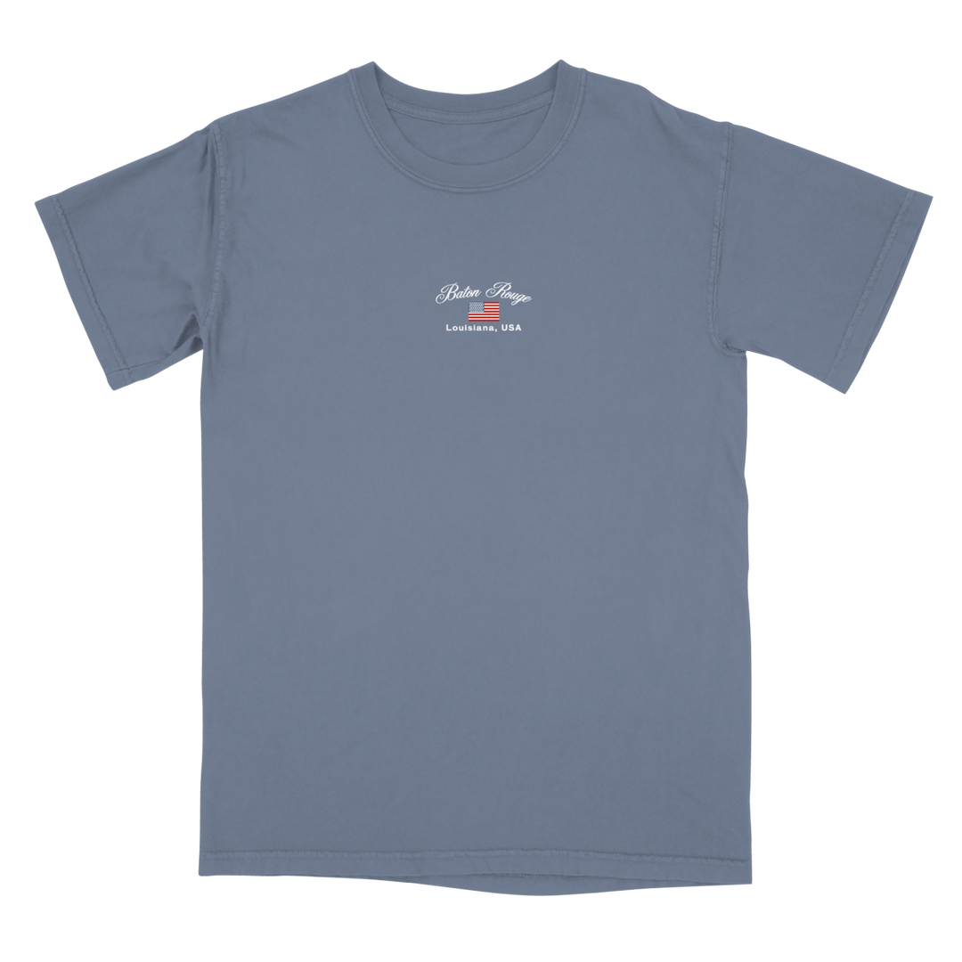 Baton Rouge Vintage Flag Embroidered T-Shirt - Shop B - Unlimited - men tee