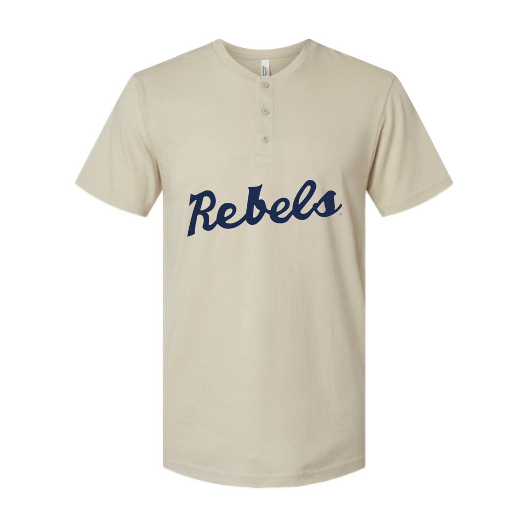 Cream Rebels Baseball Henley - Shop B - Unlimited - men henley