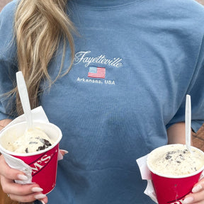 Fayetteville Vintage Flag Embroidered T-Shirt - Shop B - Unlimited - men tee