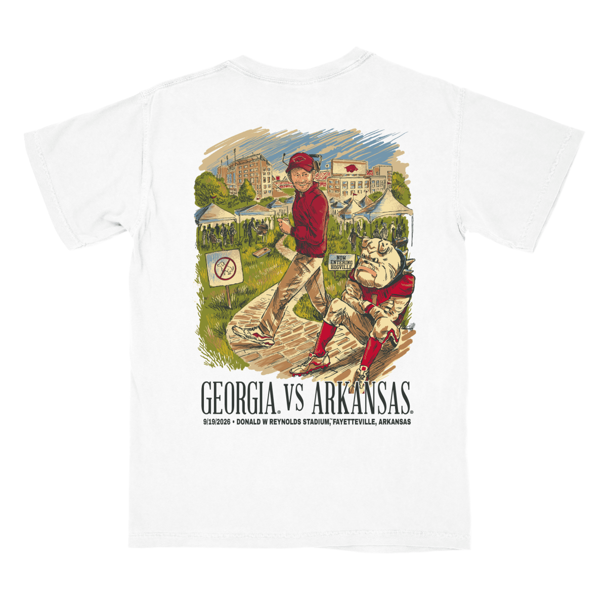Georgia Bulldogs vs Arkansas Razorbacks 2026 Game Day T-Shirt - Game Day Apparel - T-Shirt