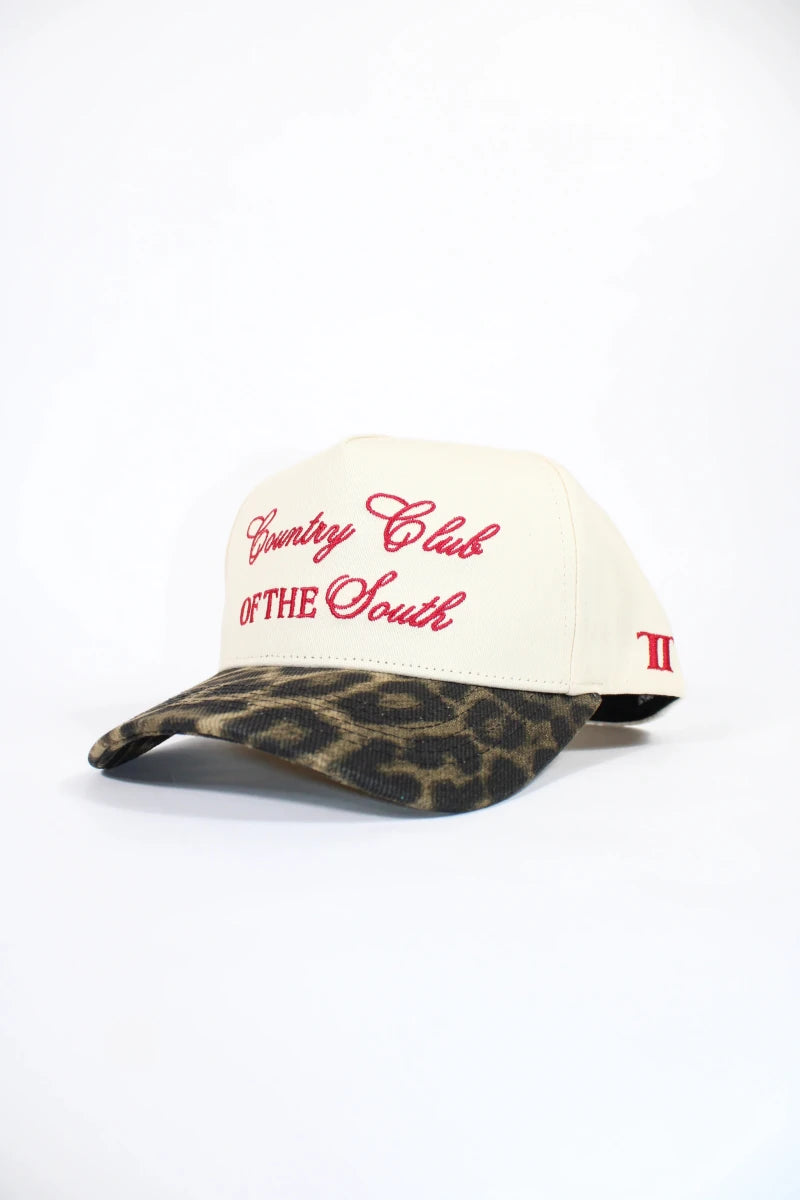 Leopard "Country Club of the South" Hat - Game Day Apparel - Caps Adjustable