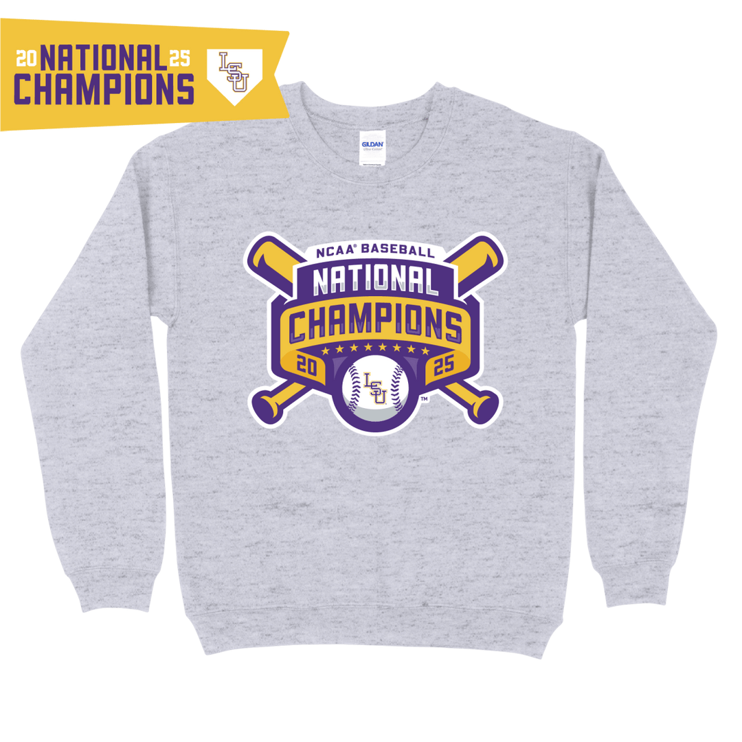 LSU 2025 Baseball National Champions Official Logo Sweatshirt - Shop B - Unlimited - men tee