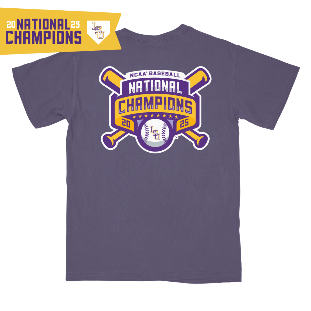 LSU 2025 Baseball National Champions Official Logo T-Shirt - Shop B - Unlimited - men tee