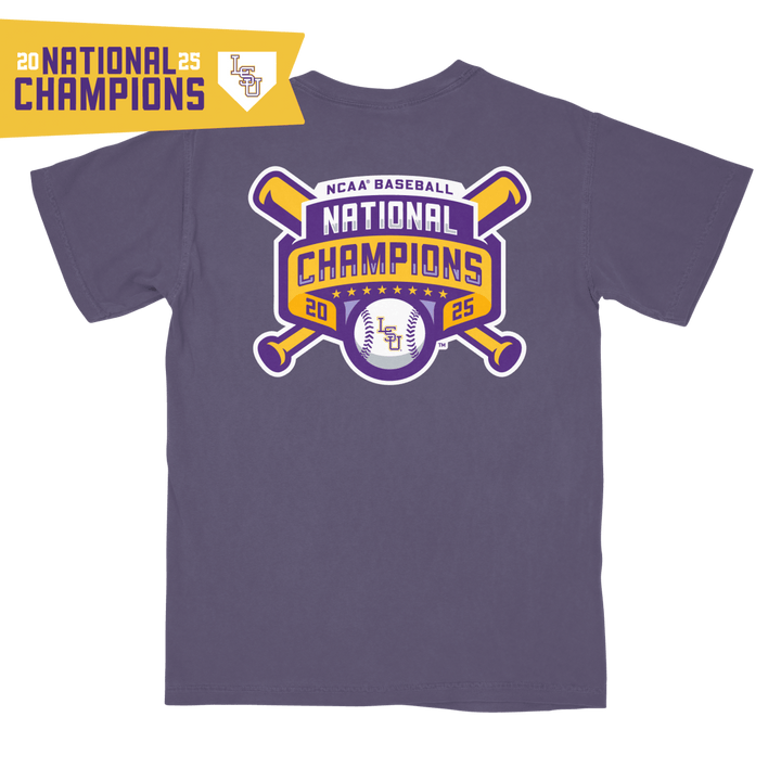 LSU 2025 Baseball National Champions Official Logo T-Shirt - Shop B - Unlimited - men tee