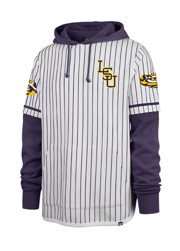 LSU Baseball Pinstripe Shortstop 47 Brand Hoodie - Shop B - Unlimited - men fleece