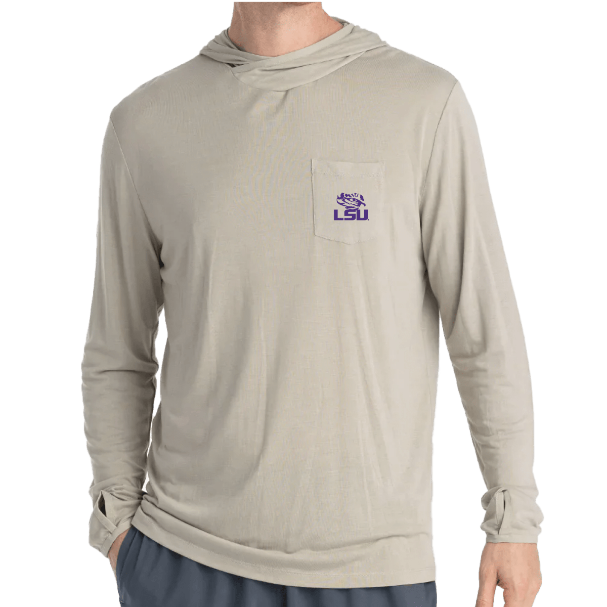 LSU Free Fly Men's Bamboo Lightweight Classic Logo Hoodie - Shop B-Unlimited