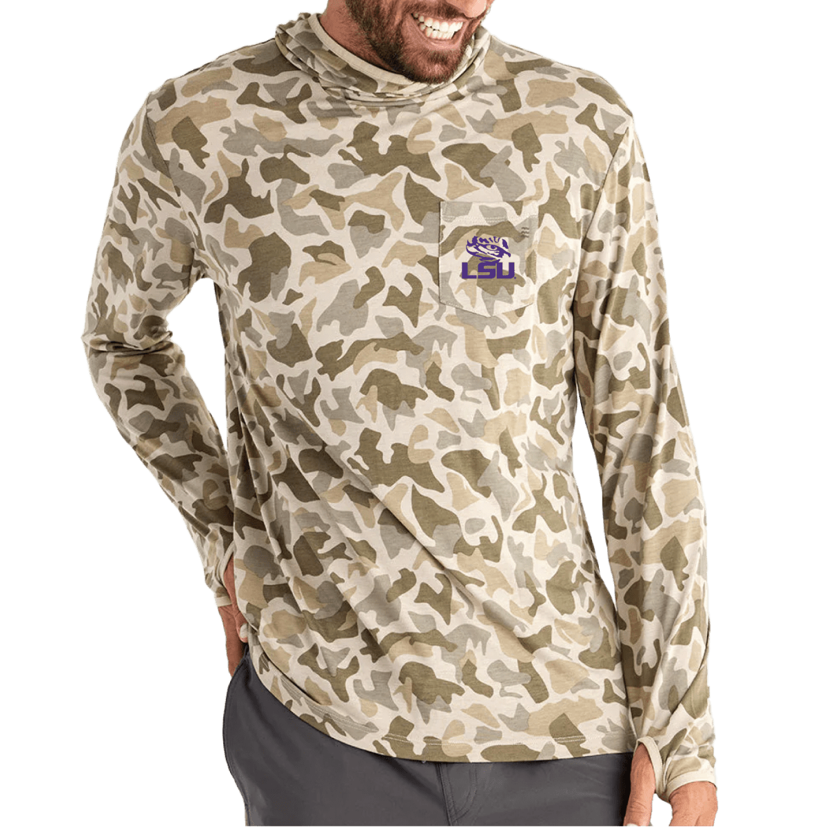 LSU Free Fly Men's Bamboo Lightweight Classic Logo Hoodie - Shop B - Unlimited - men outerwear