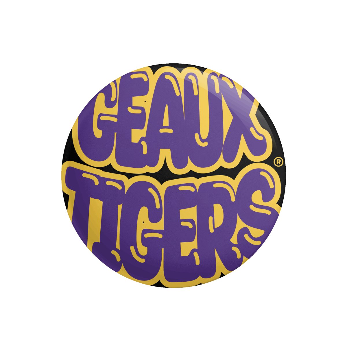 LSU Funky Mascot Button - Shop B - Unlimited - novelty pin