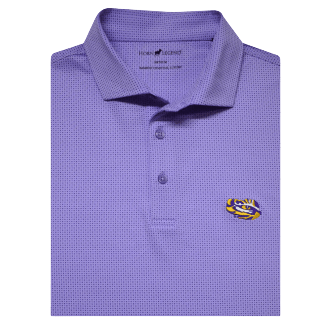 LSU Horn Legend Dot Pattern Polo - Shop B - Unlimited - men resort