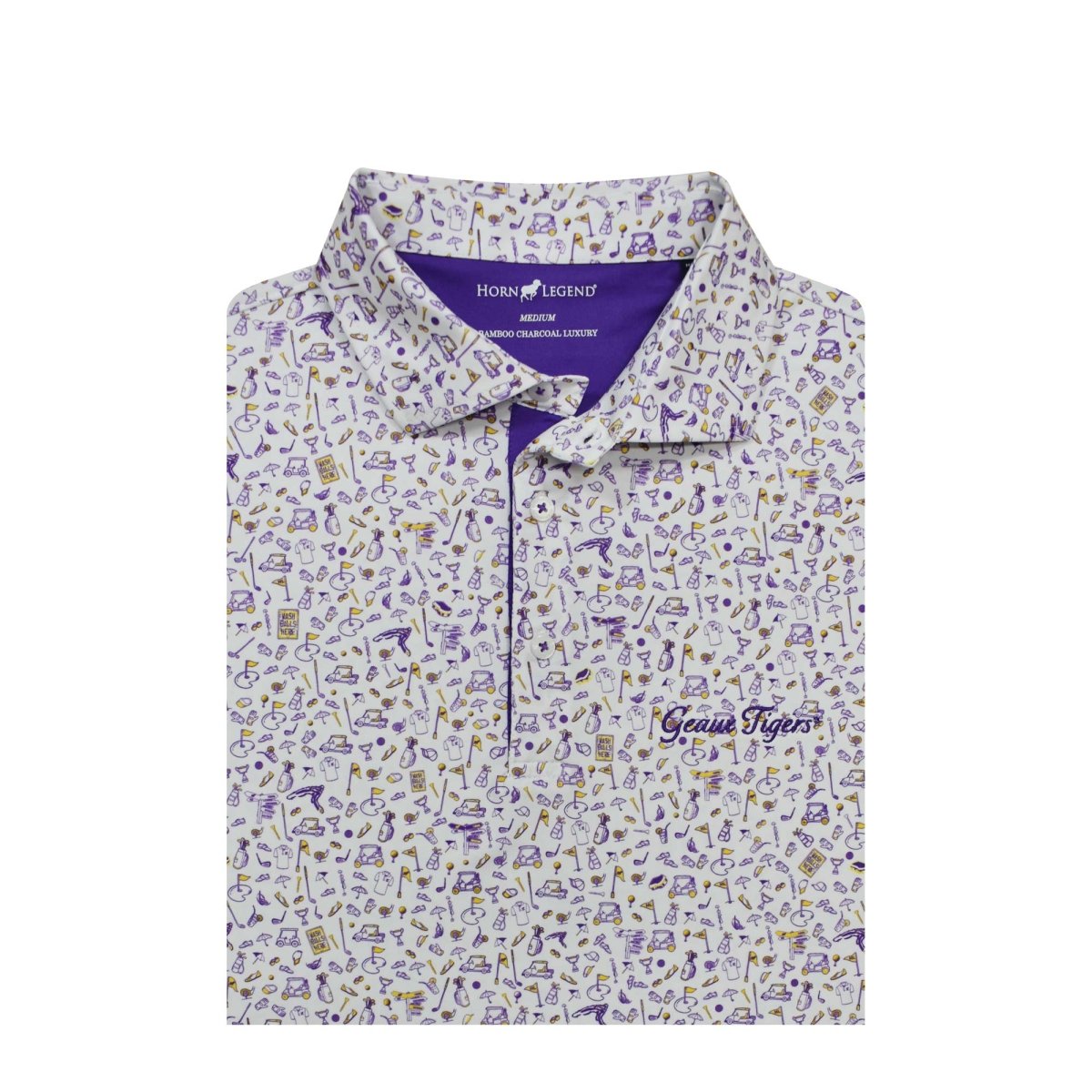 LSU Horn Legend Game - Day Essentials Pattern Polo - Shop B - Unlimited - men resort