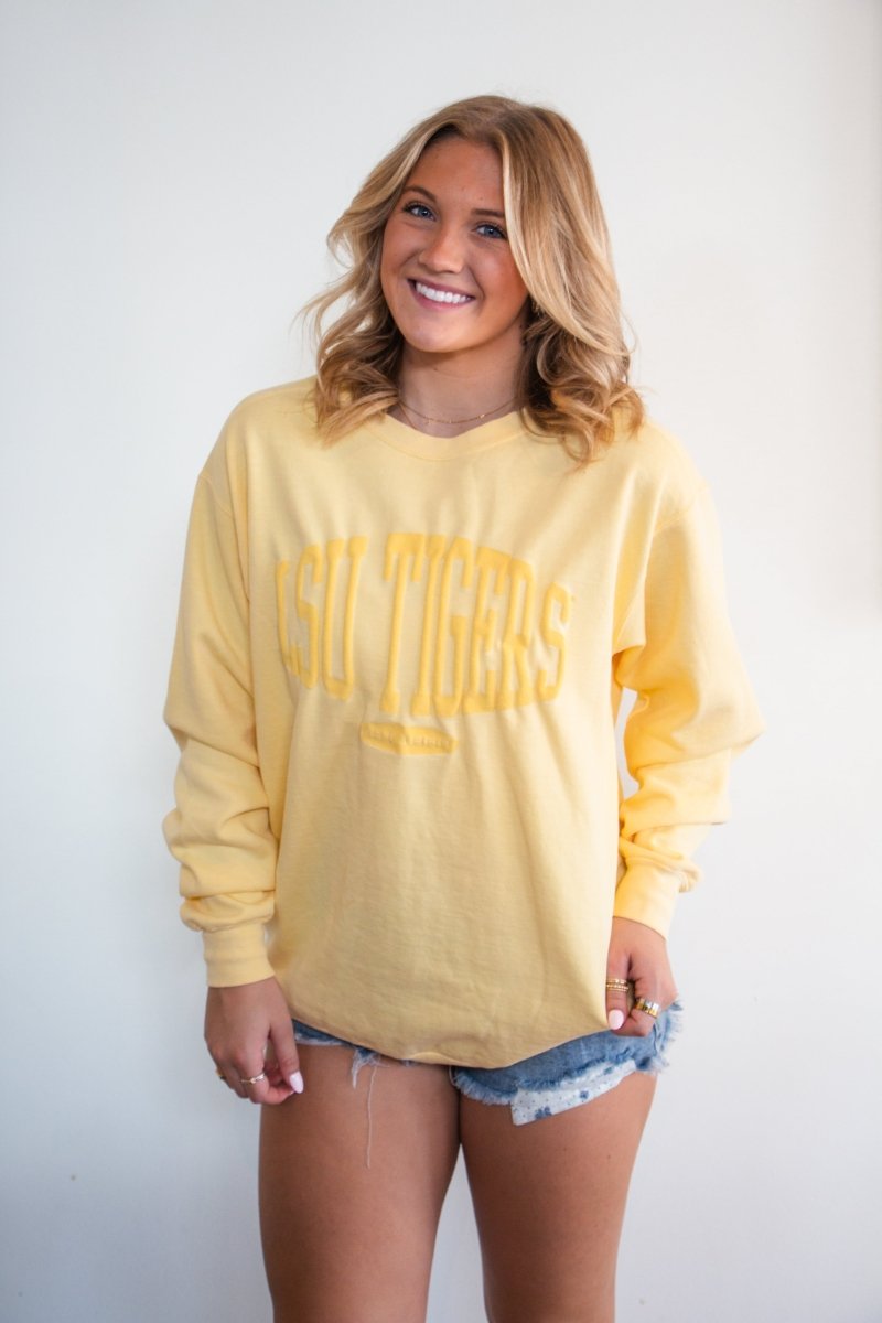 LSU Monochrome Collegiate Crewneck Sweatshirt - Shop B - Unlimited - men fleece