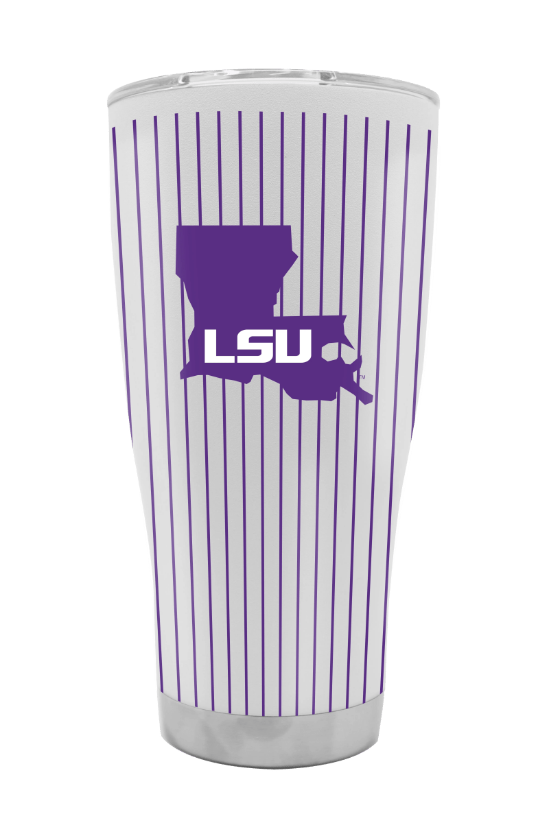 LSU Pinstripe Baseball 30oz Tumbler - Shop B - Unlimited - novelty drinkware