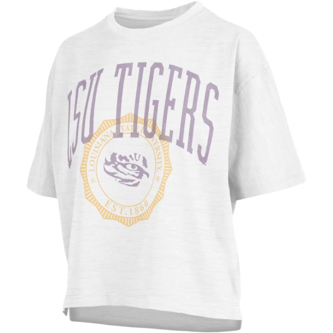 LSU Pressbox Lawrence Waist Length Motley Crew T-Shirt - Shop B - Unlimited - women crop