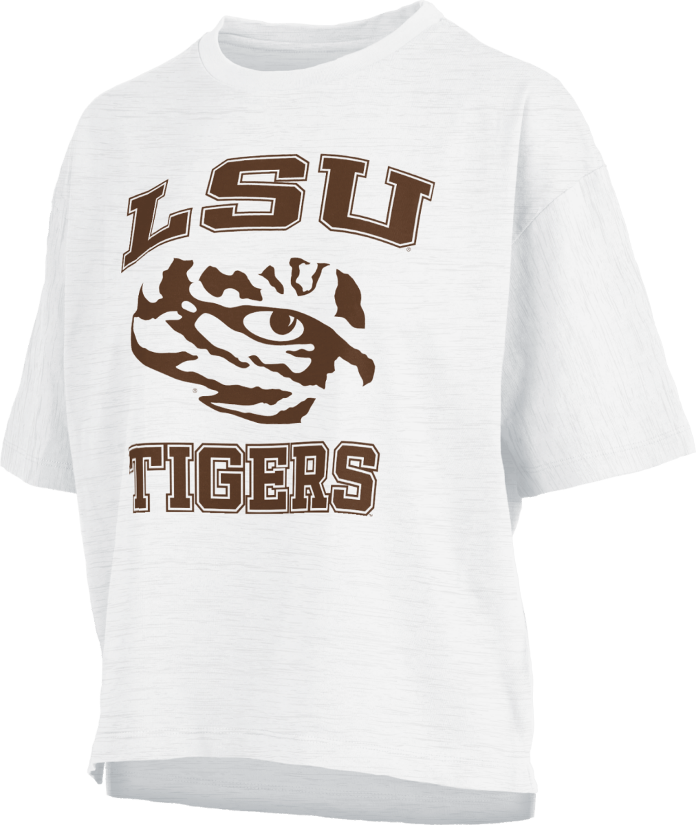 LSU Pressbox Waist Length Boxy Tee - Shop B - Unlimited - women crop