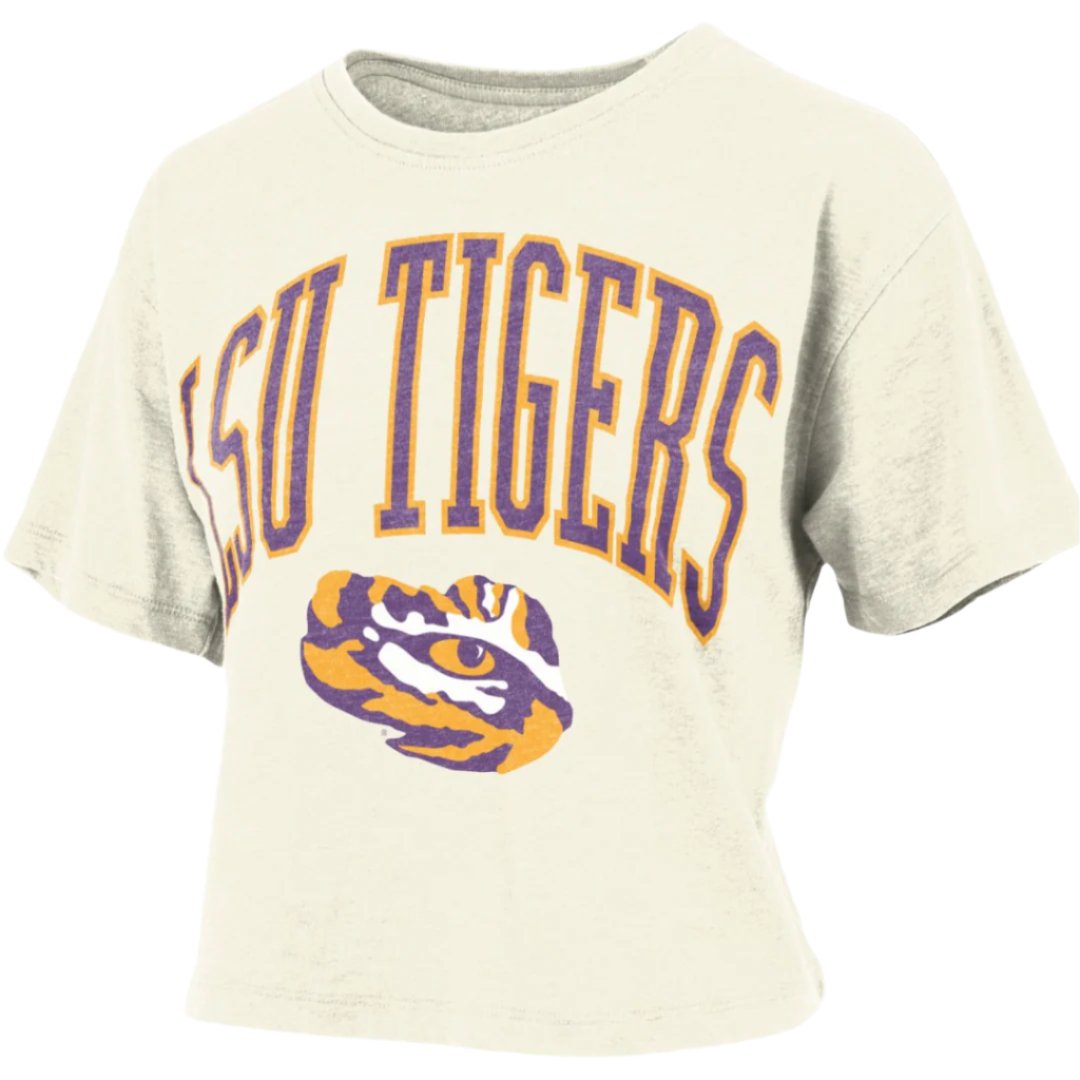 LSU Pressbox Waist Length Zealand Vintage T-Shirt - Shop B - Unlimited - women crop