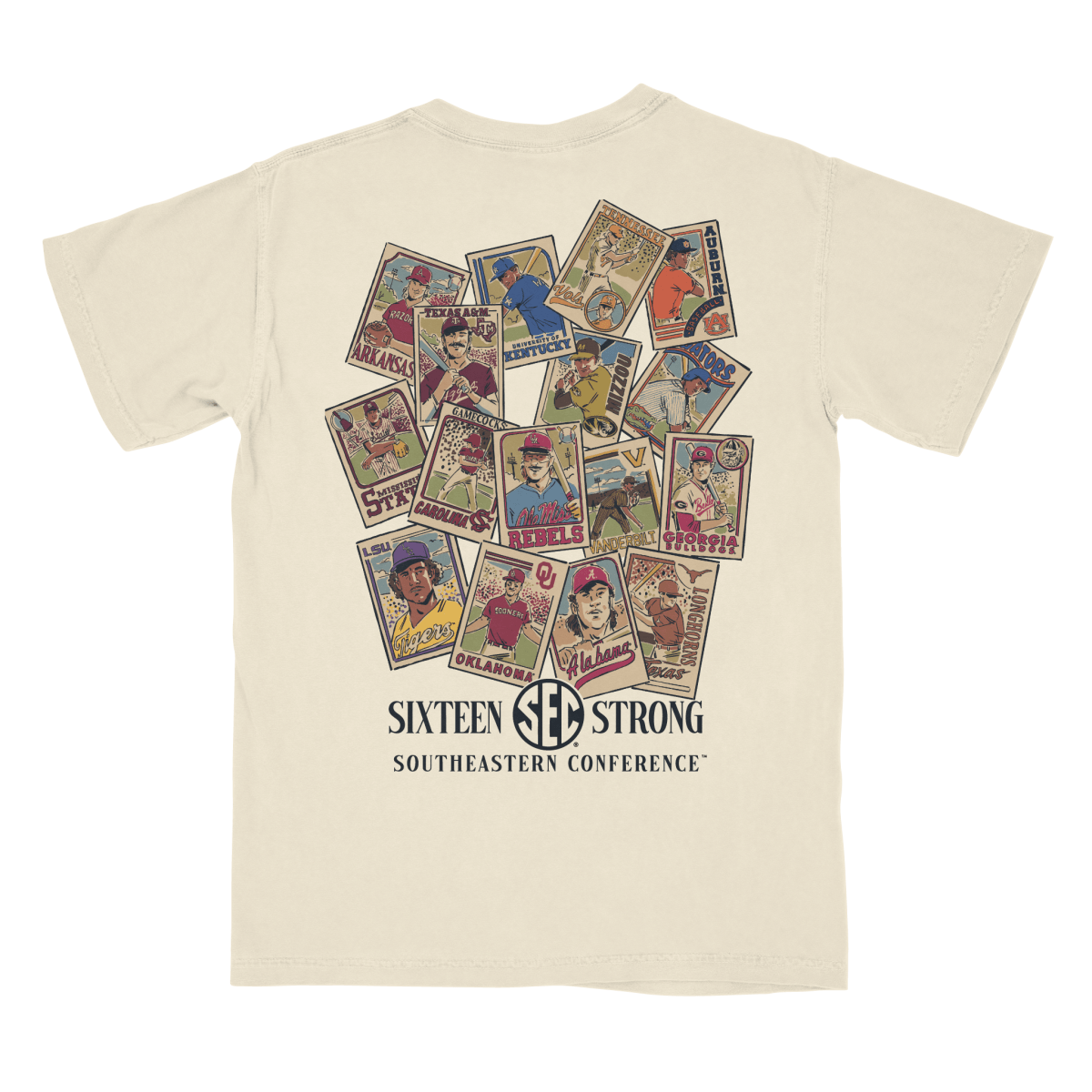 LSU SEC Vintage Baseball Cards T-Shirt - Shop B - Unlimited - men tee