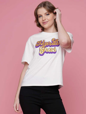 LSU Sequin Mardi Gras T-Shirt - Shop B - Unlimited - women tee