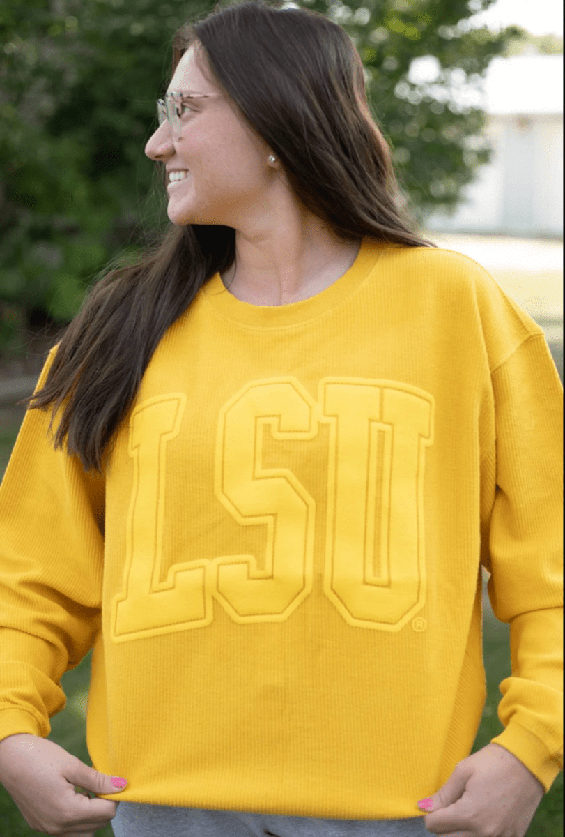 Lsu corded sweatshirt hotsell