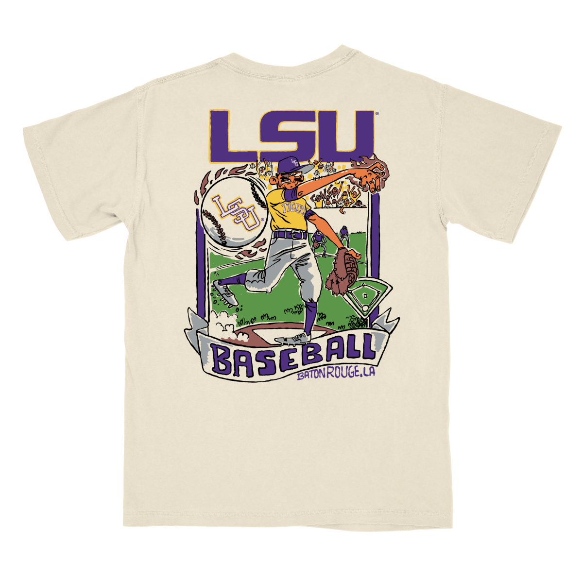 LSU Wonky Baseball Cards T-Shirt - Shop B - Unlimited - men tee