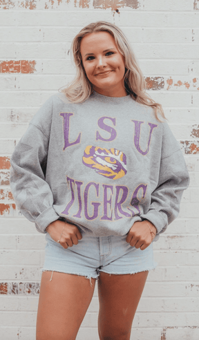 LSU Wynn Star Embellished Pullover - Shop B - Unlimited - women fleece