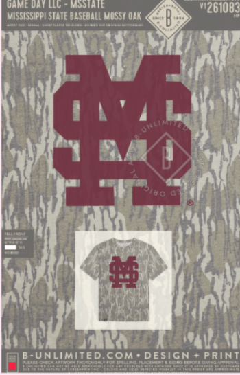 M over S Mississippi State Mossy Oak - Shop B - Unlimited - men tee