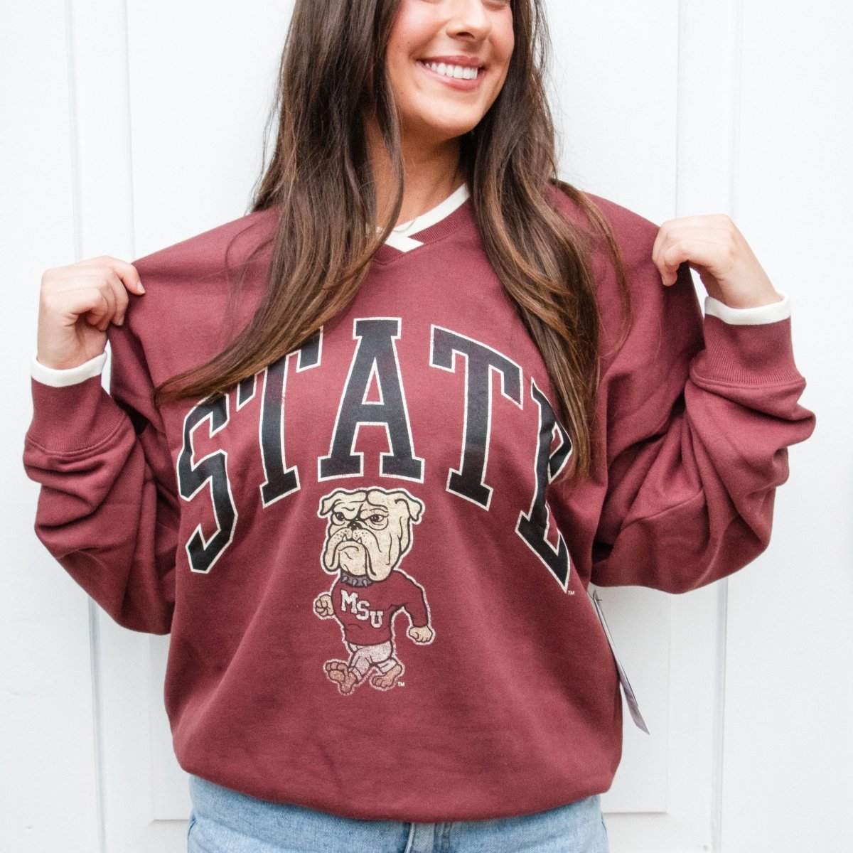 Mississippi State 47 Brand Clubhouse Daze Pullover - Shop B - Unlimited - women fleece