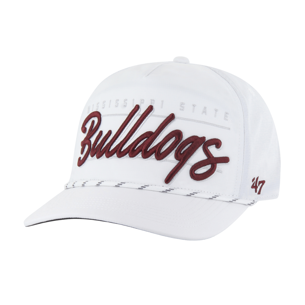 Mississippi State 47 Brand White Monochrome Rope Hat - Shop B - Unlimited - caps adjustable