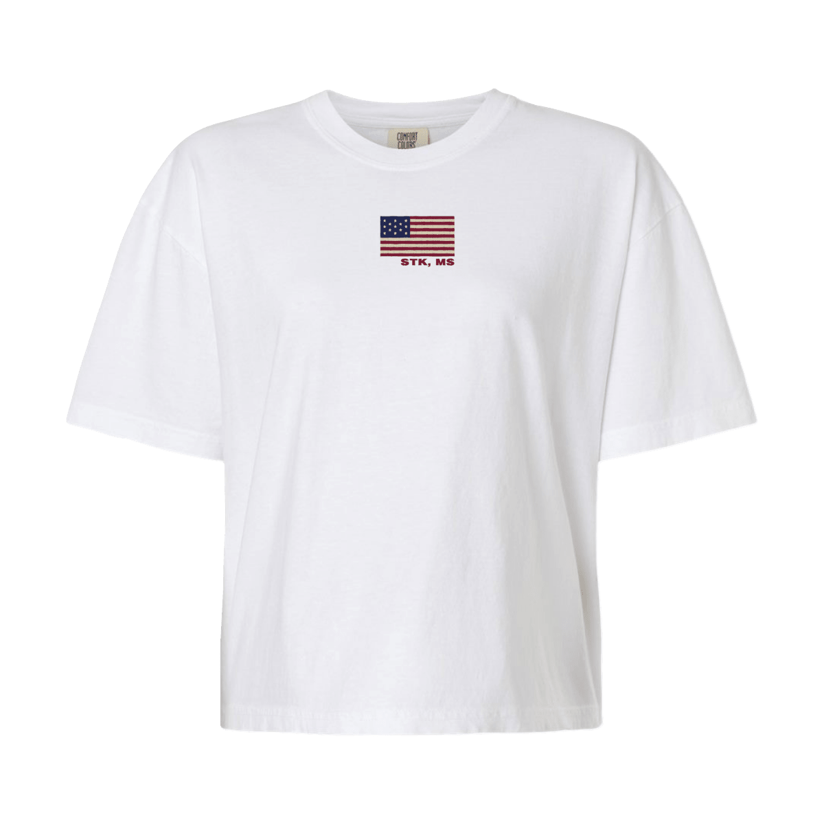 Mississippi State America Embroidered Cropped T-Shirt - Game Day Apparel - men tee