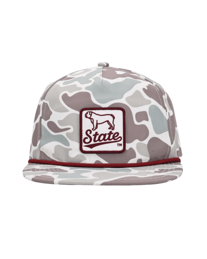 Mississippi State Bulldog Poly Rope Camo Hat - Shop B - Unlimited - caps adjustable