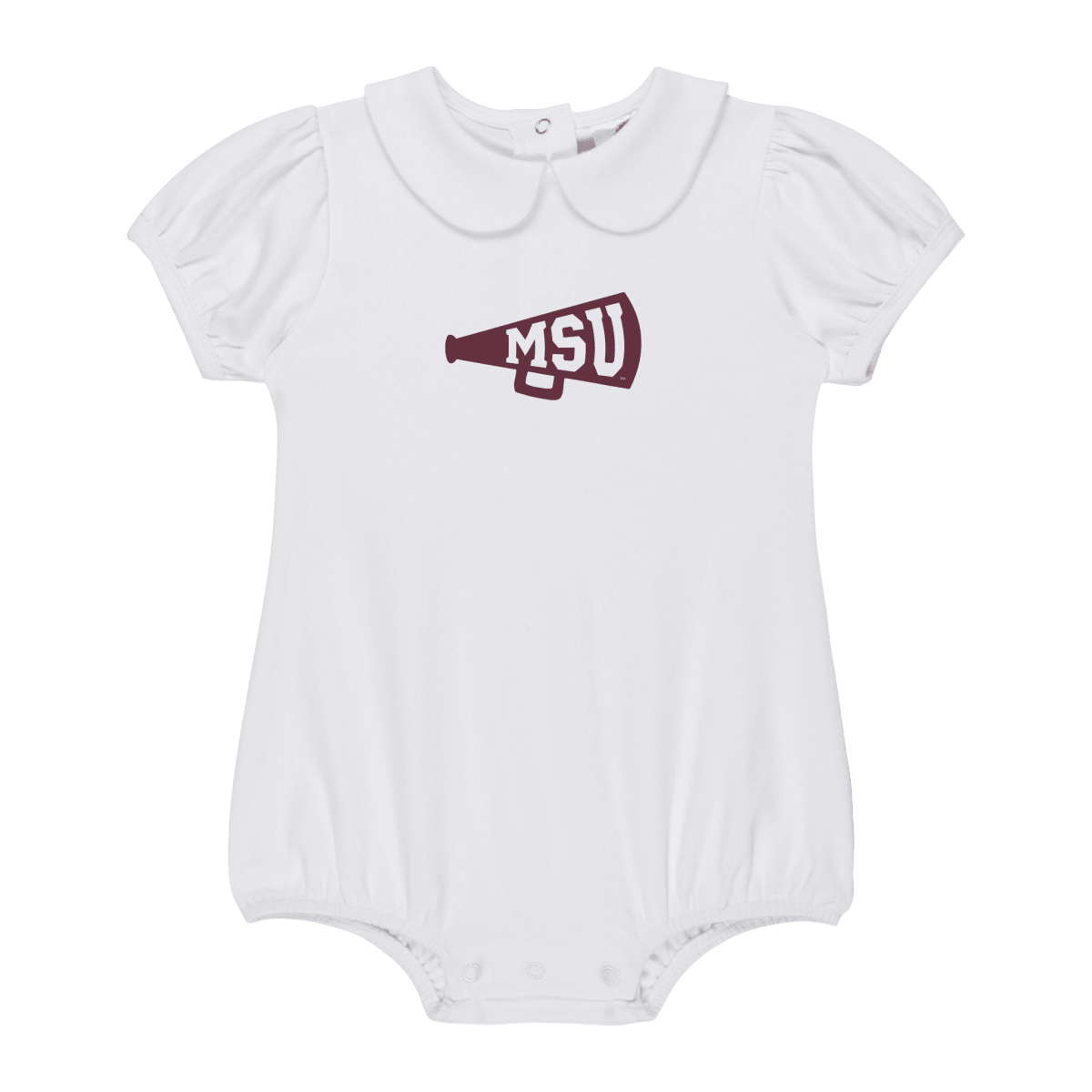 Mississippi State Kids Megaphone Peter Pan Bubble - Game Day Apparel - youth tee