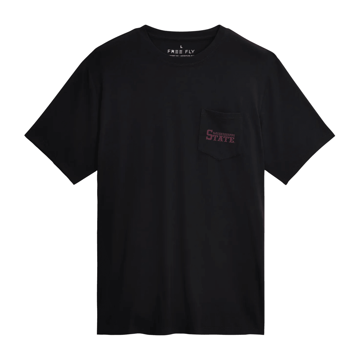 Mississippi State Men's Free Fly Sunday Black Baseball Lightweight Short Sleeve - Game Day Apparel - men tee