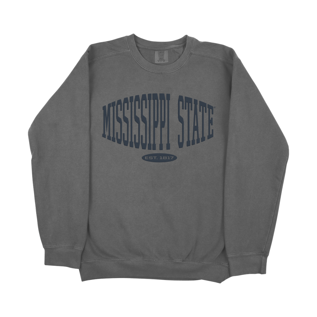 Mississippi State Monochrome Collegiate Crewneck Sweatshirt - Shop B - Unlimited - 