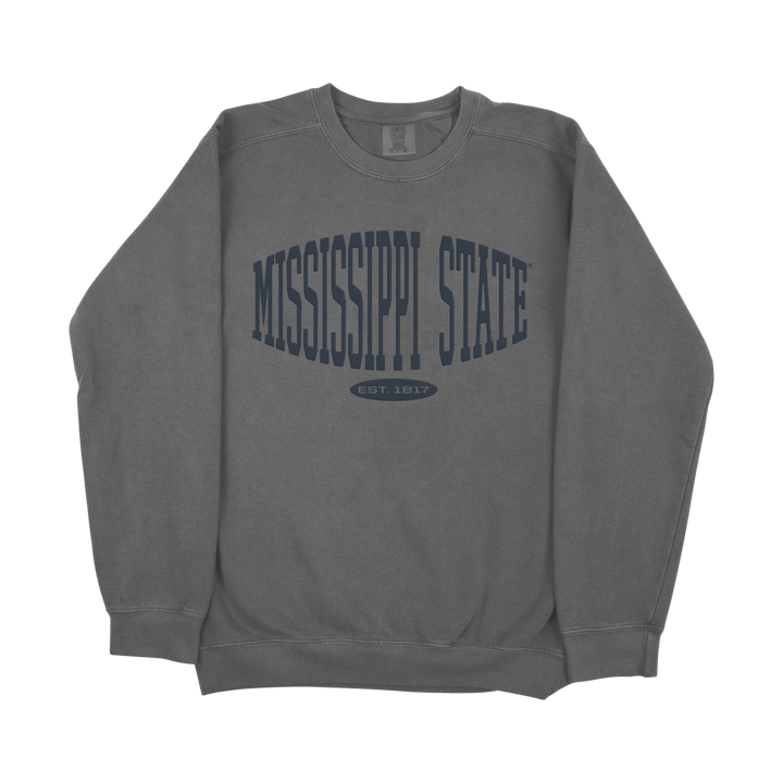 Mississippi State Monochrome Collegiate Crewneck Sweatshirt - Shop B - Unlimited - 