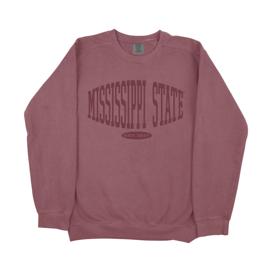 Mississippi State Monochrome Collegiate Crewneck Sweatshirt - Shop B - Unlimited - 