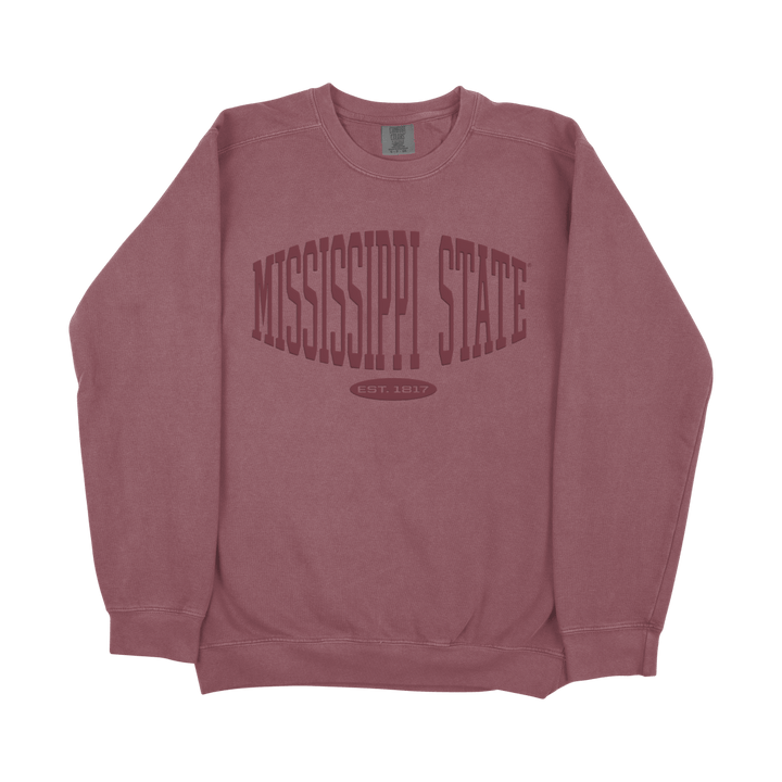 Mississippi State Monochrome Collegiate Crewneck Sweatshirt - Shop B - Unlimited - 