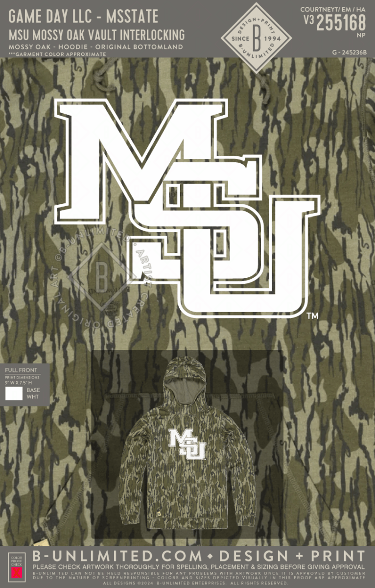 Mississippi State Mossy Oak Interlocking Hoodie - Shop B - Unlimited - men fleece
