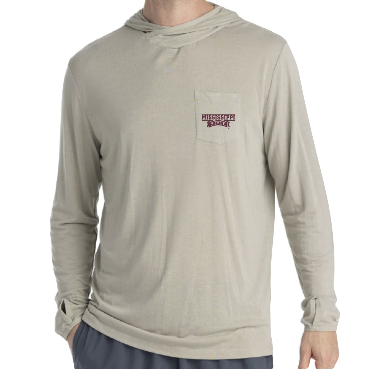 Mississippi State University Banner Logo Free Fly Men's Bamboo Lightweight Hoodie - Shop B - Unlimited - men outerwear