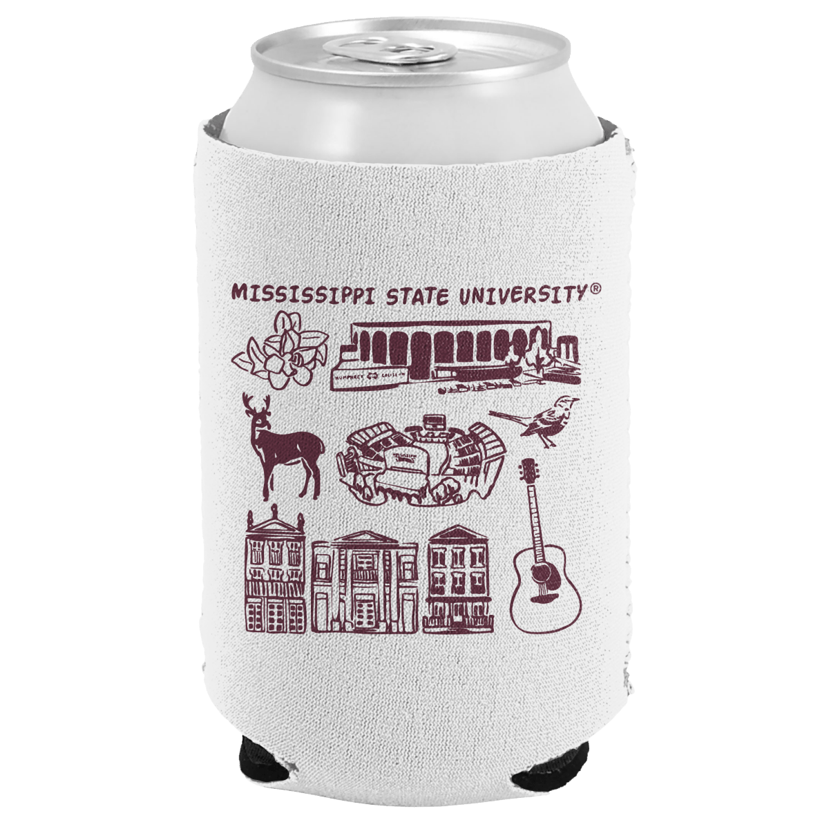 Mississippi State University Bulldog Town Can Cooler - Shop B - Unlimited - novelty drinkware