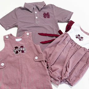 Mississippi State University Gingham Boys Jon Jon - Shop B-Unlimited