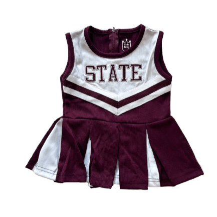 Mississippi State University Kids State Logo Pleated Cheer Dress - Shop B - Unlimited - youth jersey