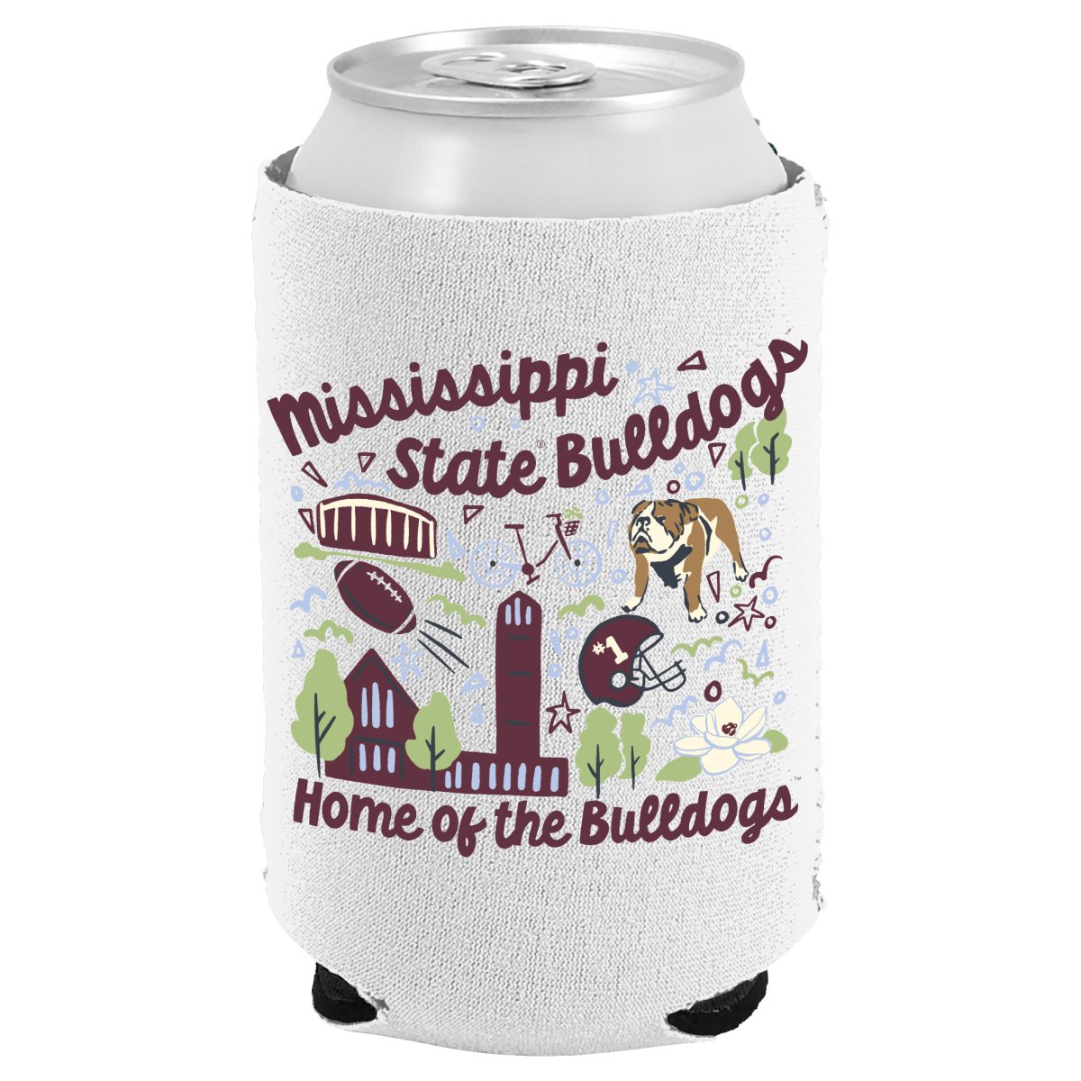 Mississippi State University School Icons Can Cooler - Shop B - Unlimited - novelty drinkware