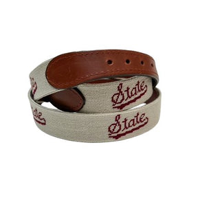 Mississippi State University Smathers and Branson Needlepoint Belt - Shop B - Unlimited - novelty apparel