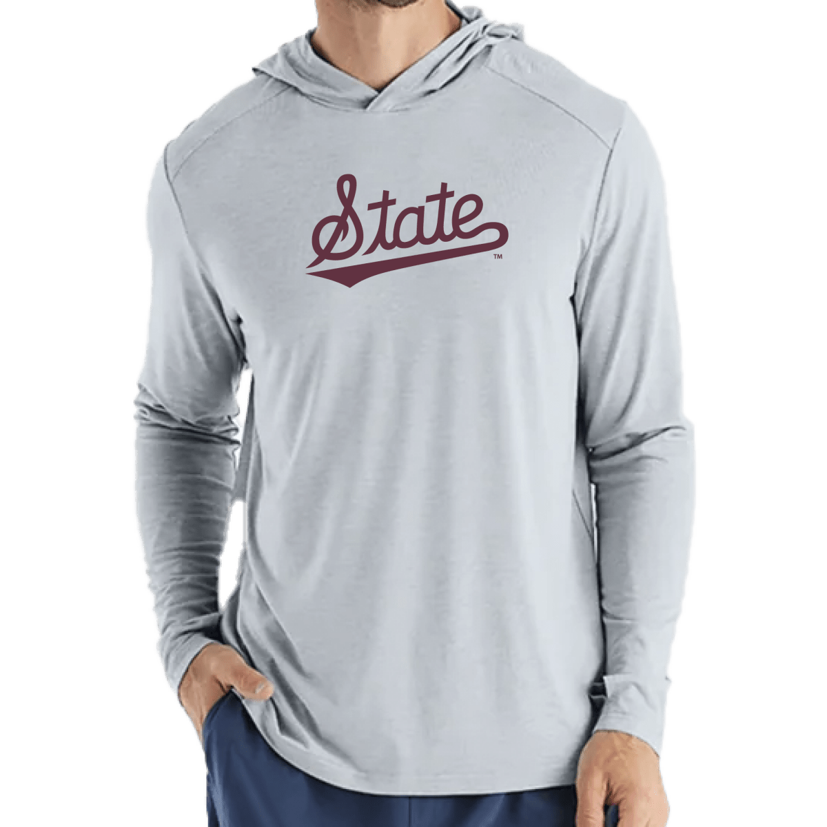 Mississippi State University State Script Free Fly Men's Shade Hoody - Shop B - Unlimited - men outerwear