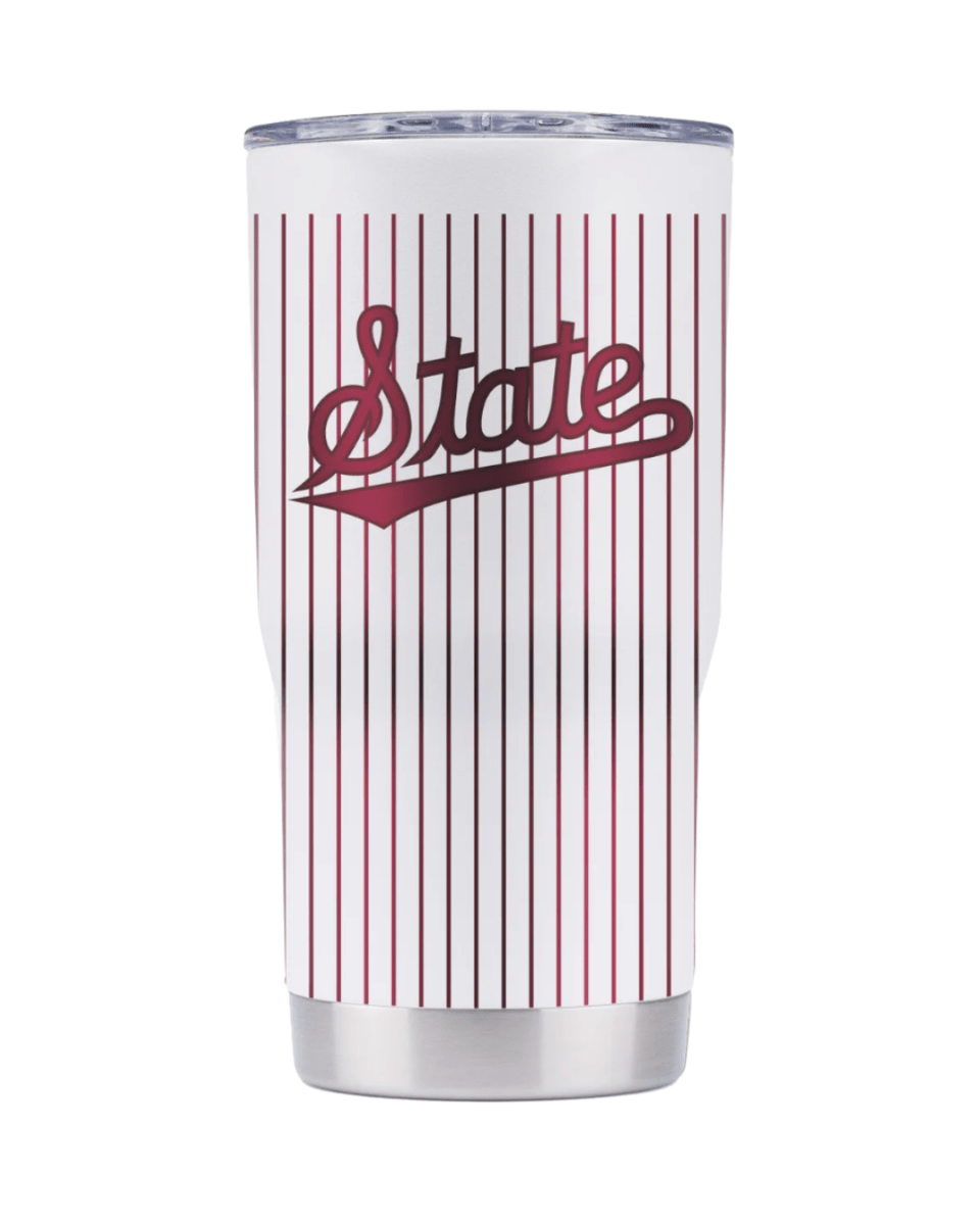 Mississippi State University State Script Pinstripe 20oz School Tumbler - Shop B - Unlimited - novelty drinkware