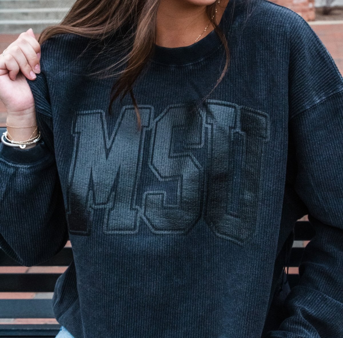 Mississippi State University Tonal Corded Crewneck Sweatshirt - Shop B - Unlimited - women fleece