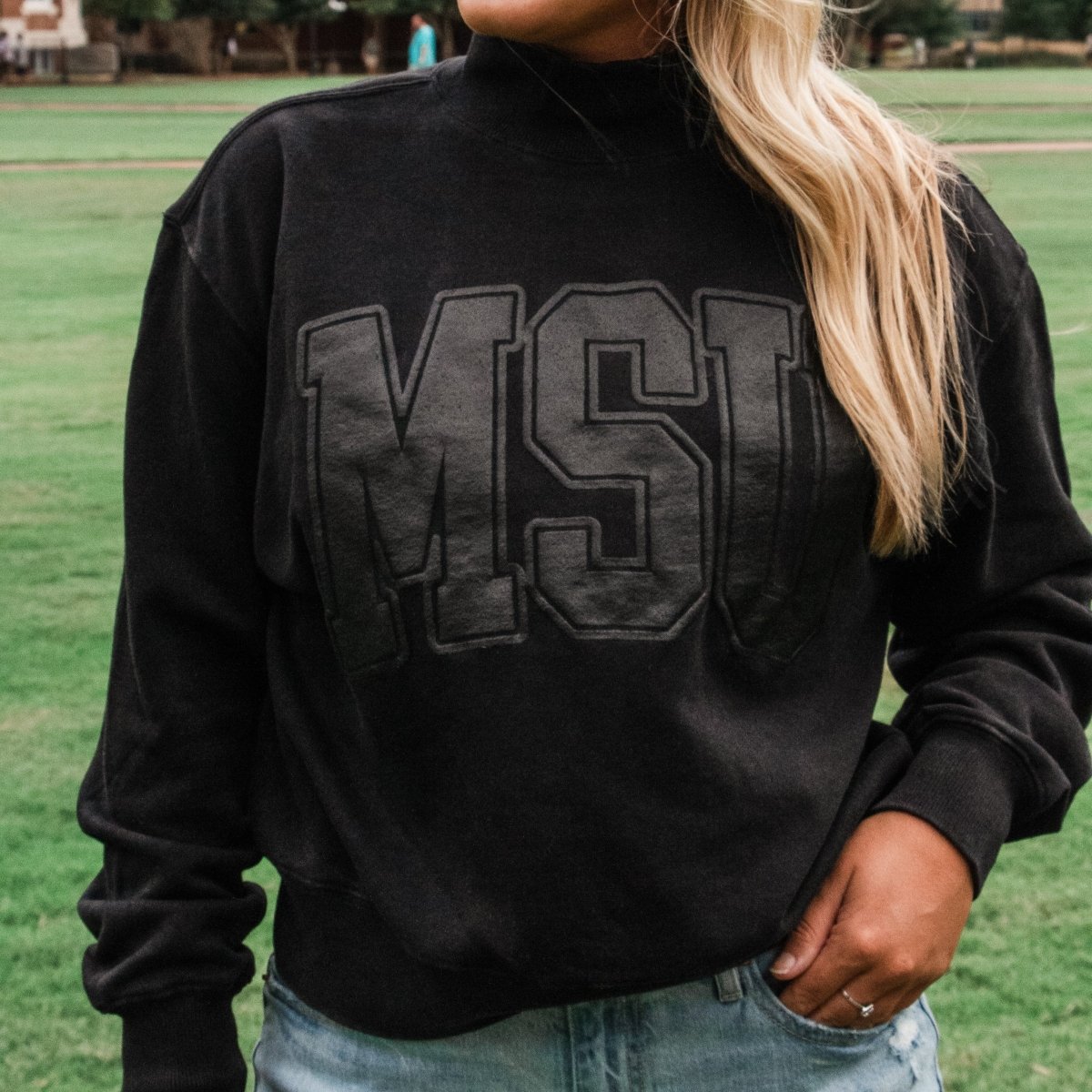 Mississippi State University Tonal Mock Neck Sweatshirt - Shop B - Unlimited - women fleece