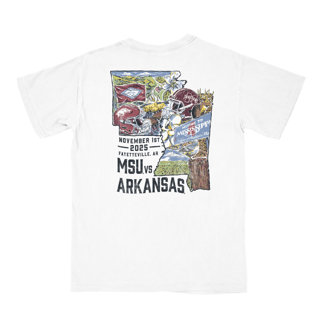 Mississippi State vs. Arkansas Game Day 2025 T-Shirt - Shop B - Unlimited - 