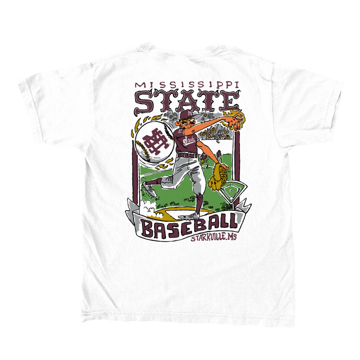 Mississippi State Wonky Baseball Cards PR Youth T-Shirt - Shop B - Unlimited - youth tee