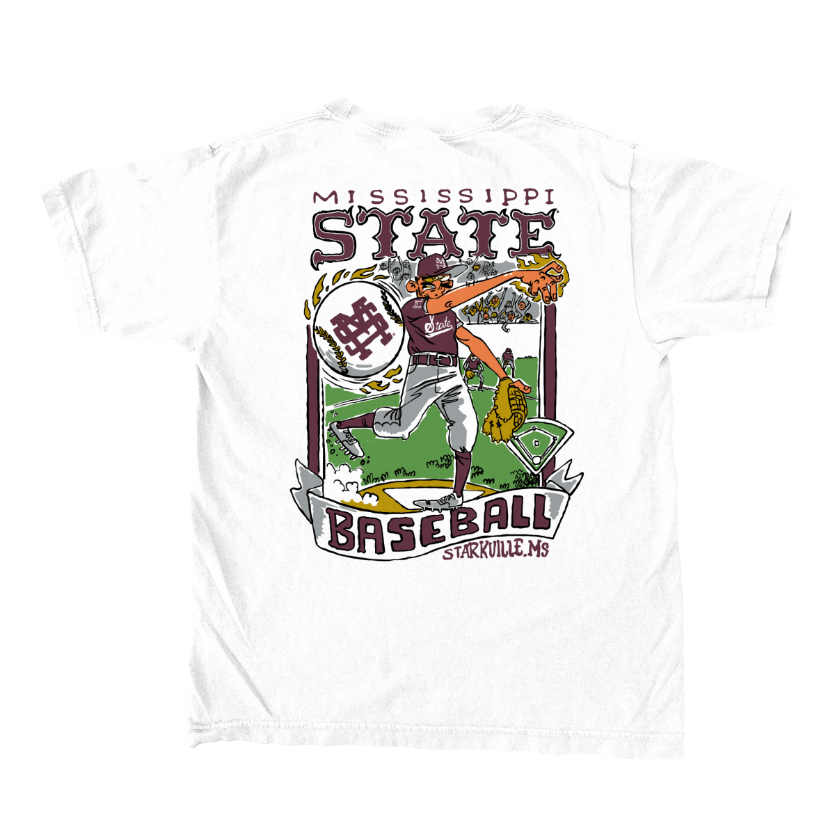 Mississippi State Wonky Baseball Cards PR Youth T-Shirt - Shop B - Unlimited - youth tee