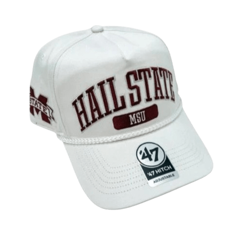 MSU 47 Brand White Local Arch Hitch Hat - Shop B - Unlimited - caps adjustable